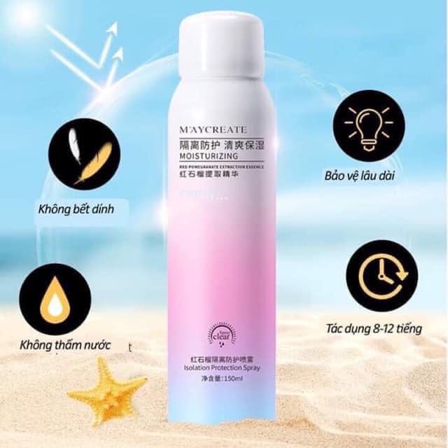 [ GIÁ HẠT RẺ ] Xịt chống nắng,xịt chống nắng body, Maycreate