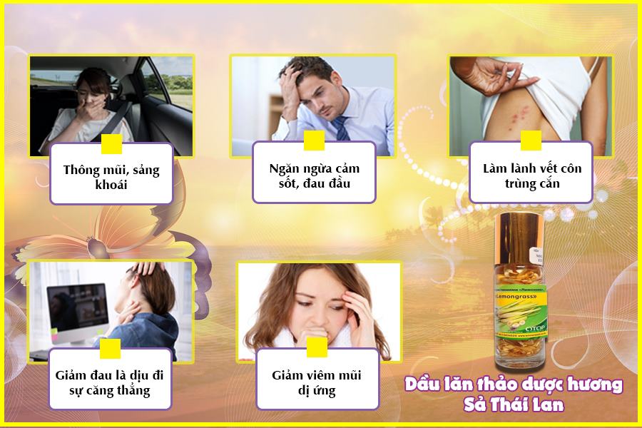 01 Dầu Thảo Mộc Ngâm Sả OTOP Thái Lan 8ml