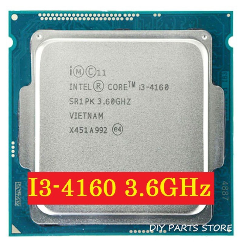 Chip intel CPU Core i3 4160 (2 lõi, 4 luồng) - Tặng Chuột, Lót Chuột, Keo Tản Nhiệt, Fan, Hàng Nhập Khẩu