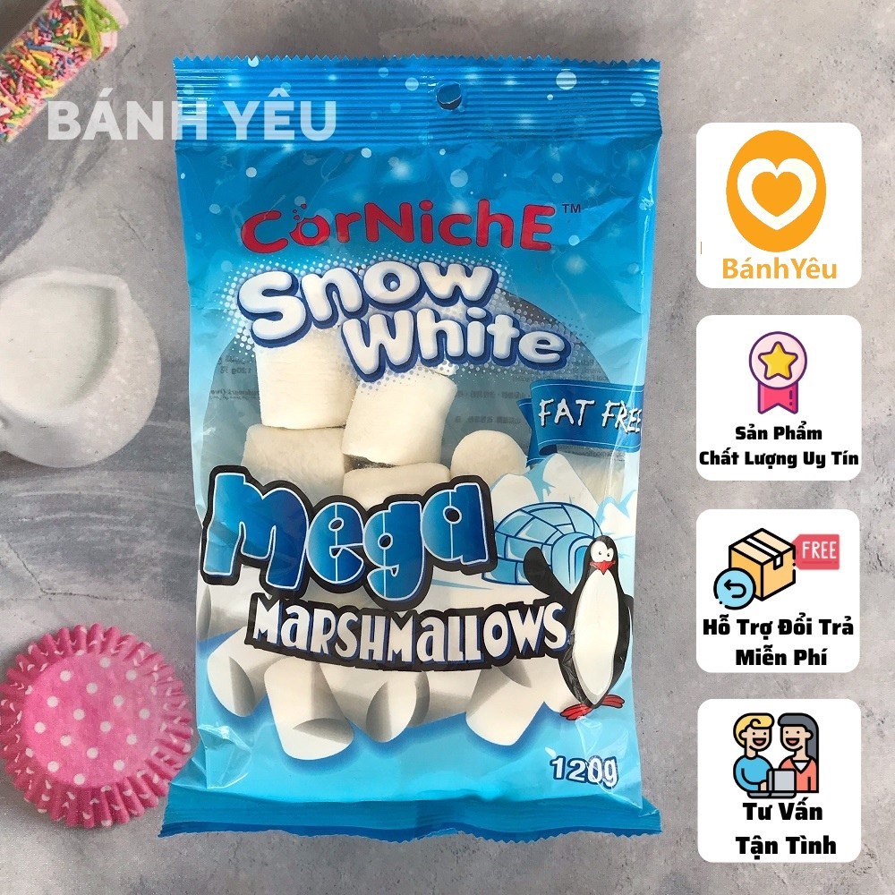 Kẹo xốp Marshmallow trắng Mega 120g