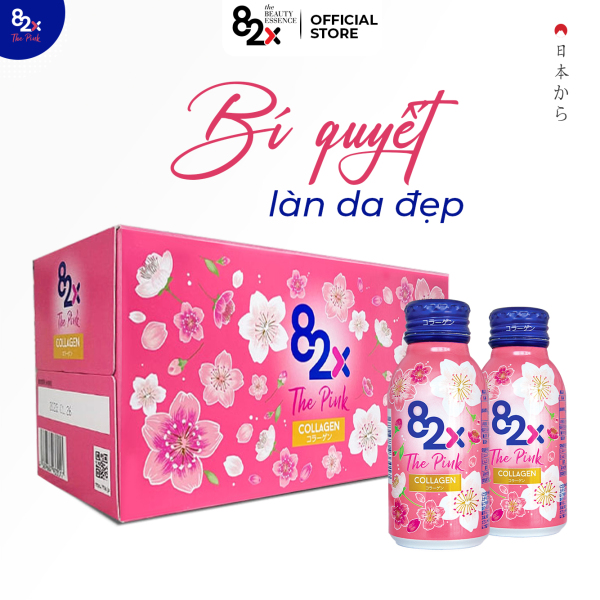 (LỐC 10 CHAI) 82X The Pink Collagen 100ml Hàm Lượng 1000mg Collagen, Nước Uống Đẹp Da Tràn Năng Lượng Đến Từ Nhật Bản nhập khẩu