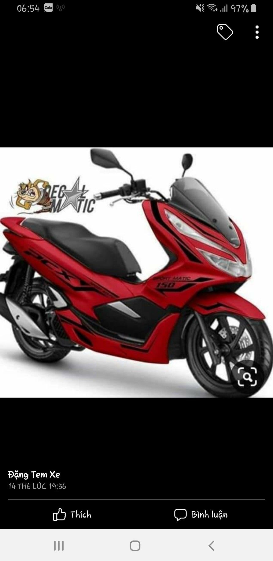 [HCM]Tem xe Pcx  tem rời 3 lớp dán xe đỏ cao cấp