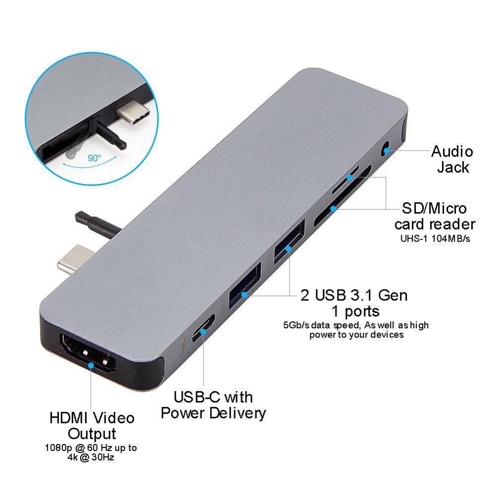Cổng chuyển HyperDrive SOLO 7-in-1 USB-C Hub (GN21D) for MacBook, PC & Devices - TOPSTORE