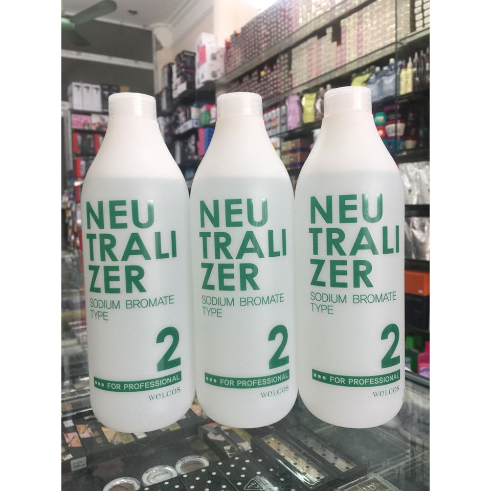Thuốc Dập uốn tóc số 2 Welcos Neutralizer 1000g Đỏ - Xanh