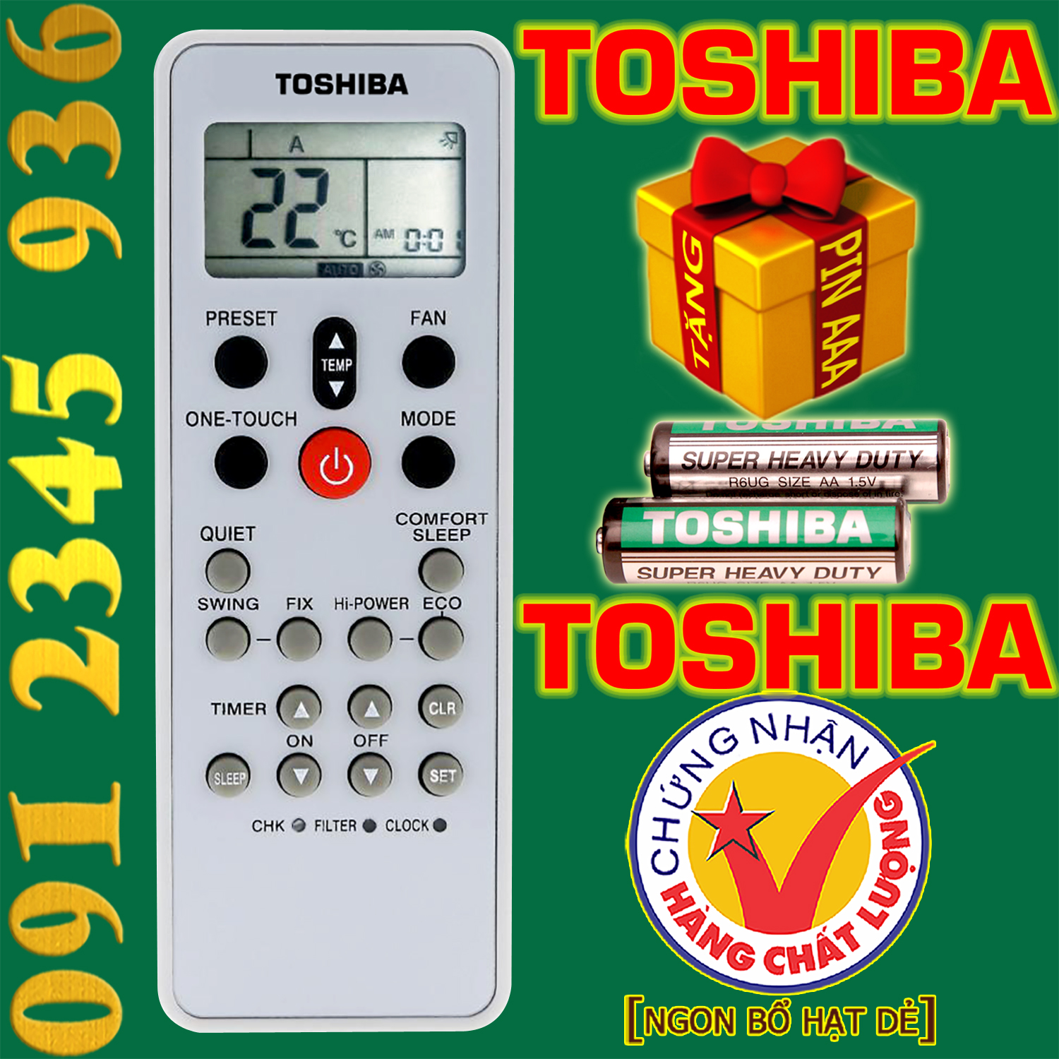 Điều khiển toshiba cho điều hòa.