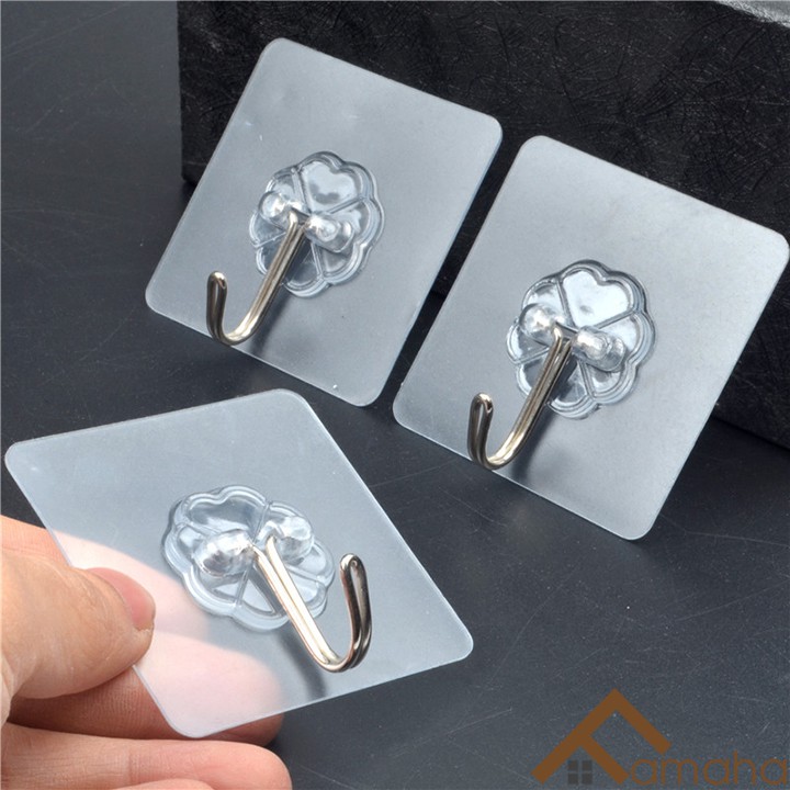 [Siêu dính]-Móc dính trong suốt dán tường chịu lực siêu chắc