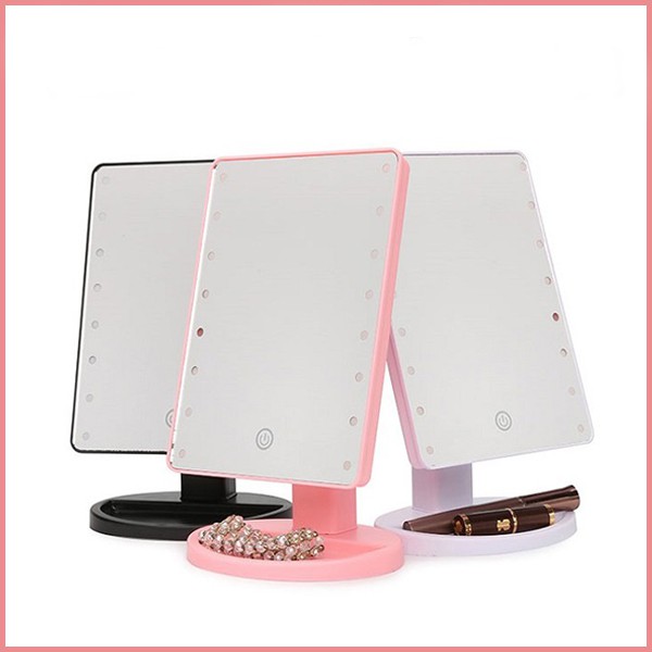 GƯƠNG TRANG ĐIỂM ĐỂ BÀN CÓ ĐÈN LED VUÔNG