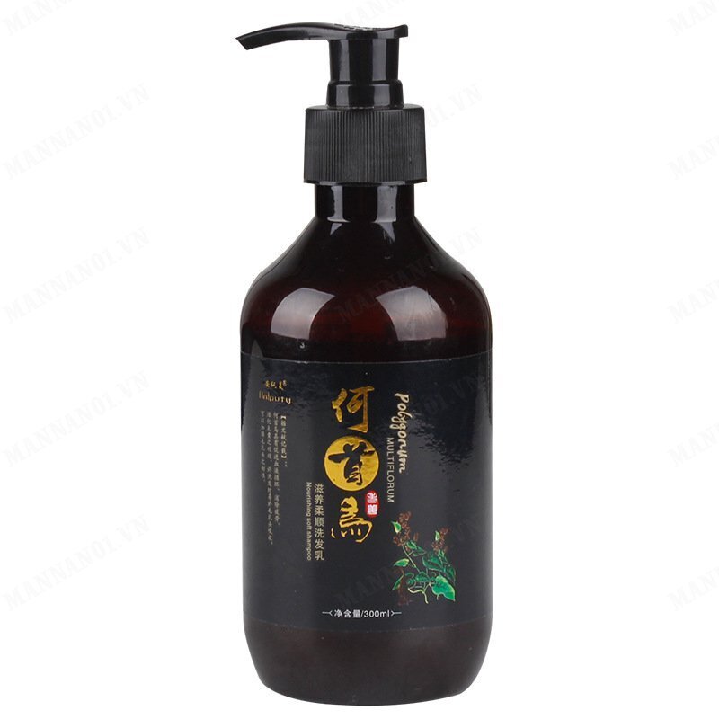 Mannan01 Polygonum multiflorum herbal black hair shampoo white hair root turn black to improve white hair