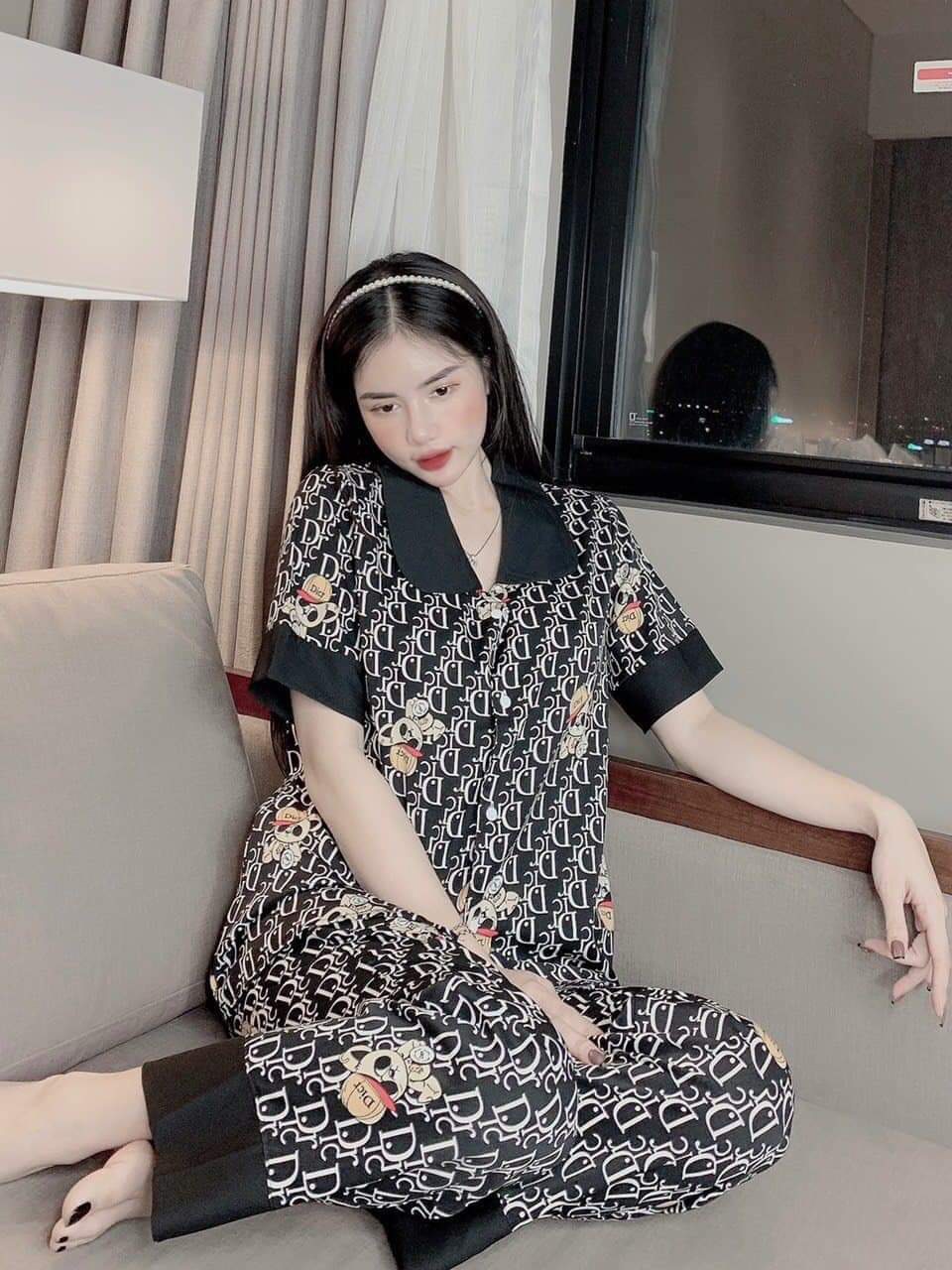 Bộ lụa Pijama lụa loại 1 chất mềm mịn, mát + Ảnh thật ,Bộ Lụa Mango Tay Ngắn
