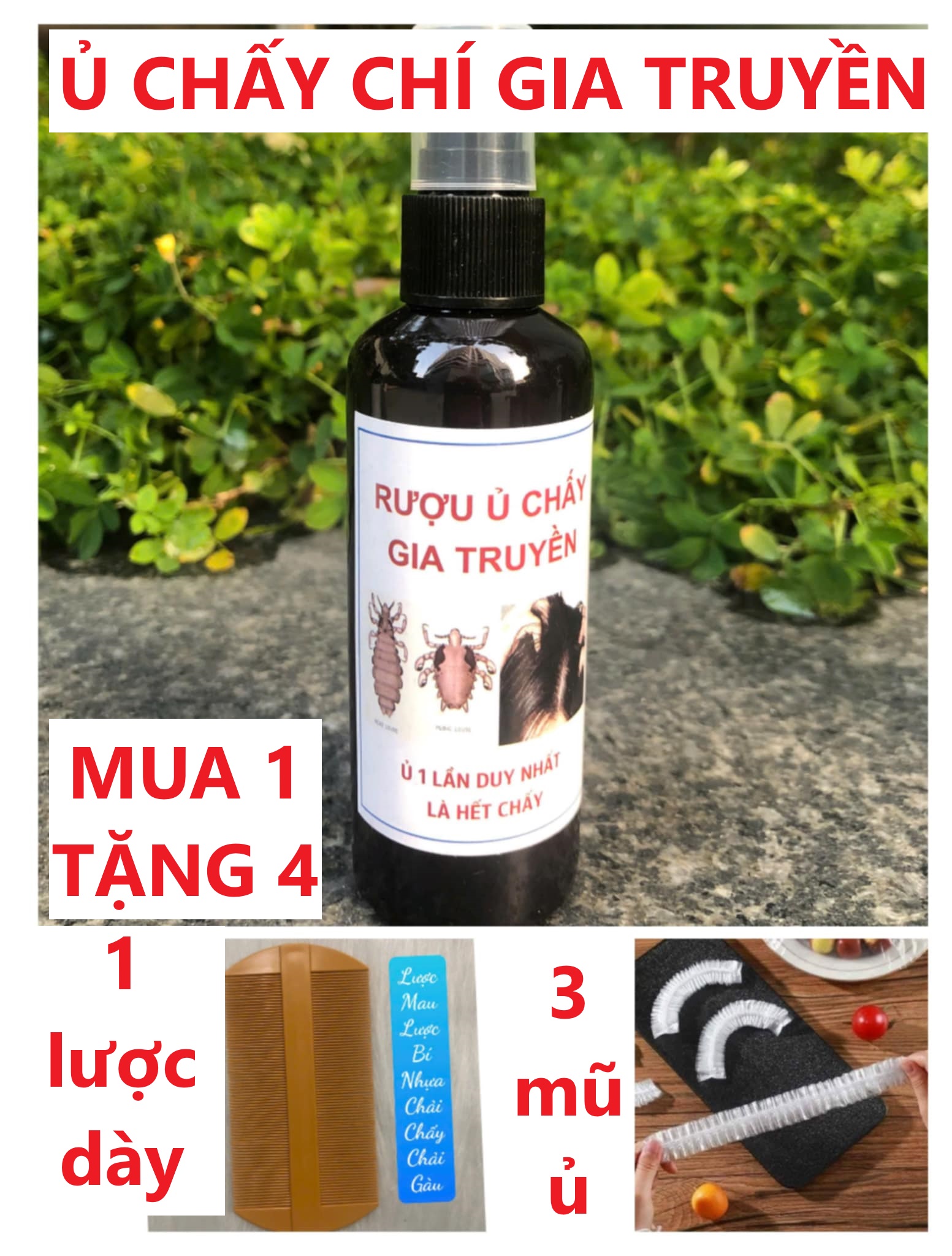 ( Mua 1 tặng 4) Ủ (dầu gội) Chấy (Chí) Một Lần Là Hết Chấy Chí. chú ý phân loại khi đặt đơn.tkvt2.