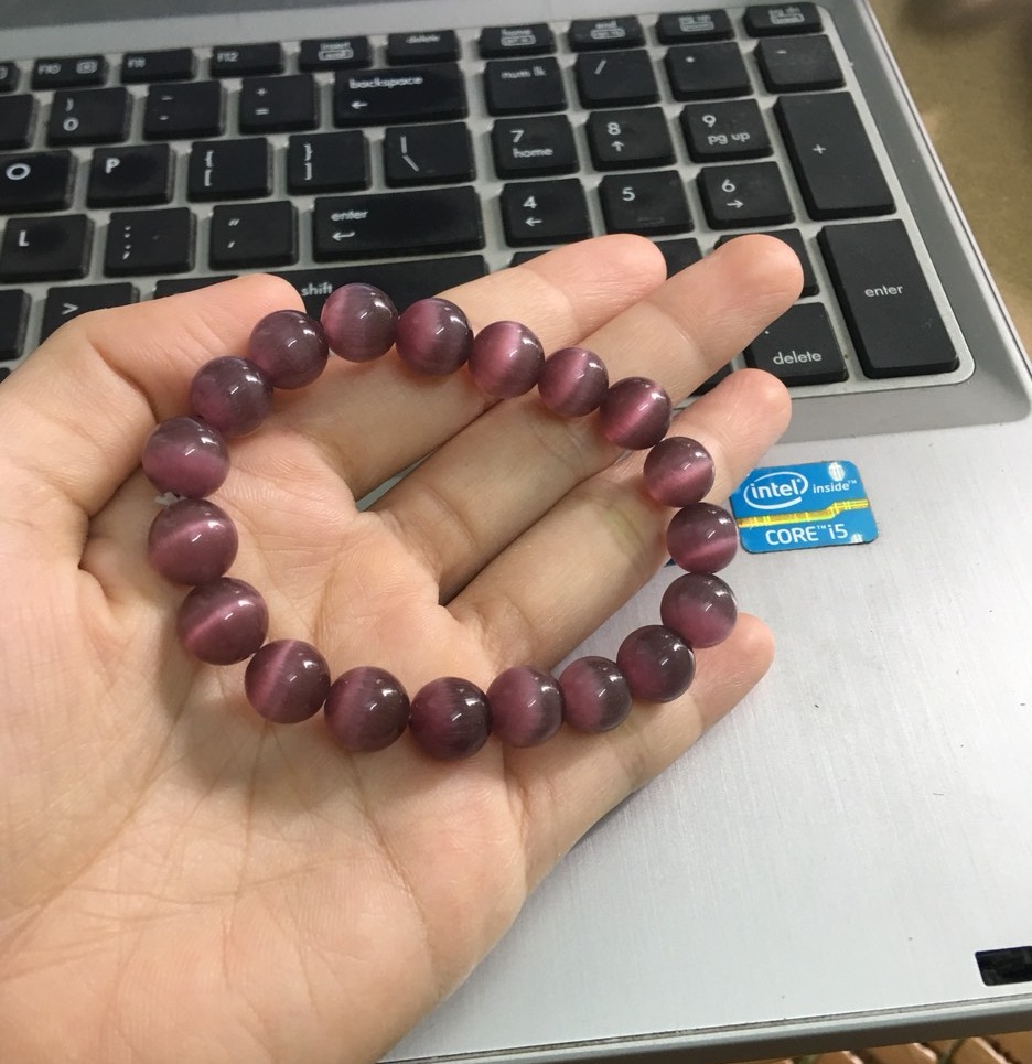Vòng tay chuỗi đá mắt mèo 10ly-Nhiều màu
