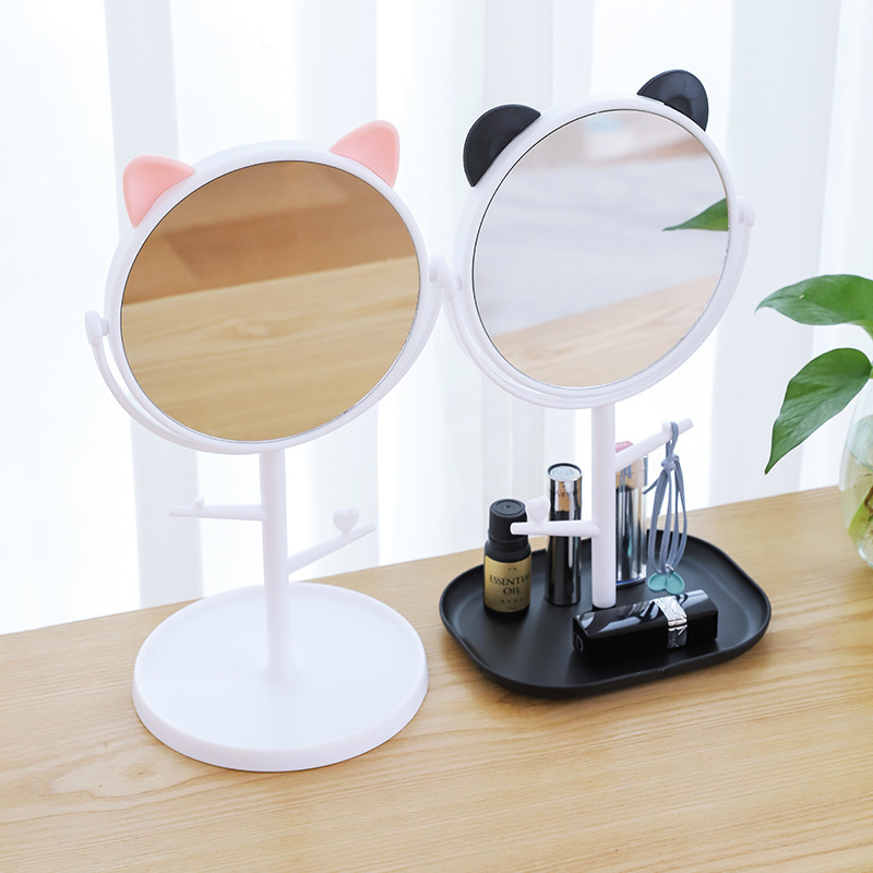 GƯƠNG TRANG ĐIỂM HÌNH MÈO DỄ THƯƠNG CÓ MÓC TREO NHIỀU MÀU_Gương để bàn Gương soi Gương gấp để bàn gương mini Gương để bàn gương cu te gương trang điểm dễ thương