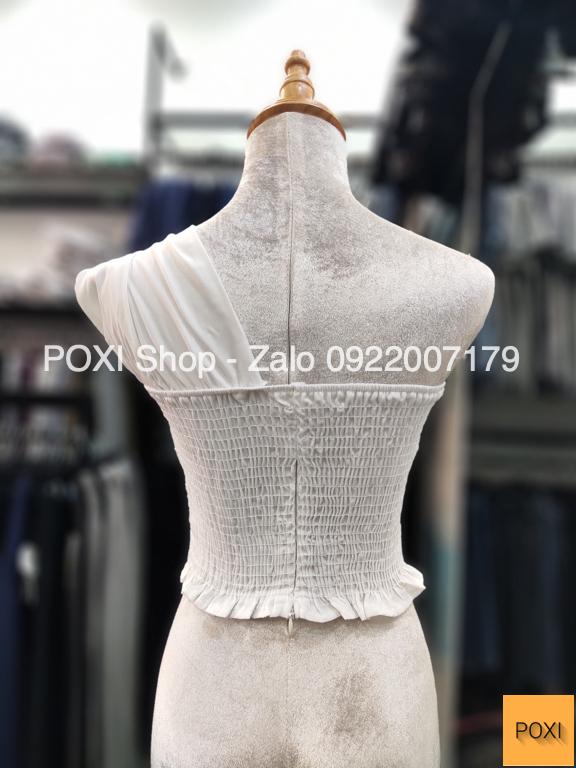 [HCM][ẢNH THẬT] Áo CROPTOP Lệch 1 Bên Vai (TRẮNG)