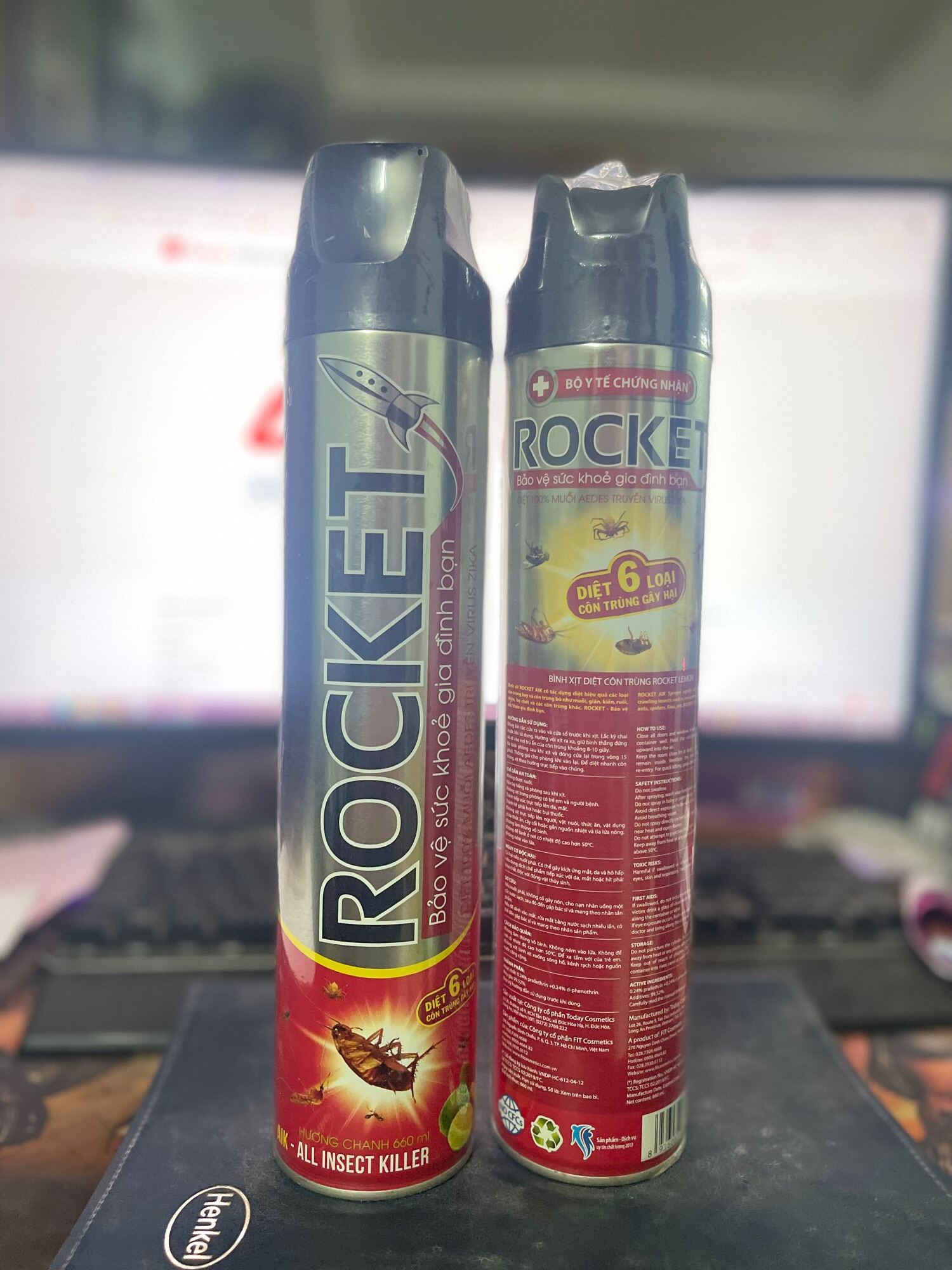 24 chai Xịt muỗi và xịt côn trùng Rocket chai lớn 660ml