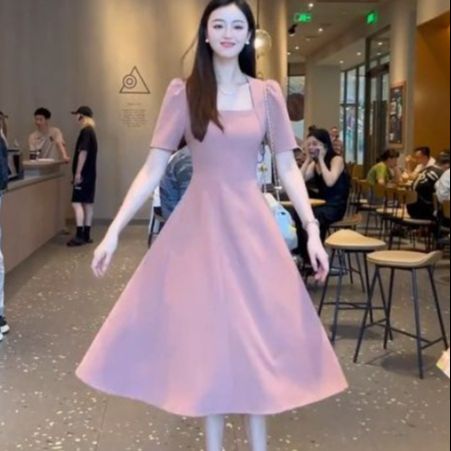 MIMI BigSize [45KG-100KG] Đầm Cổ Vuông dáng xòe-Bs108