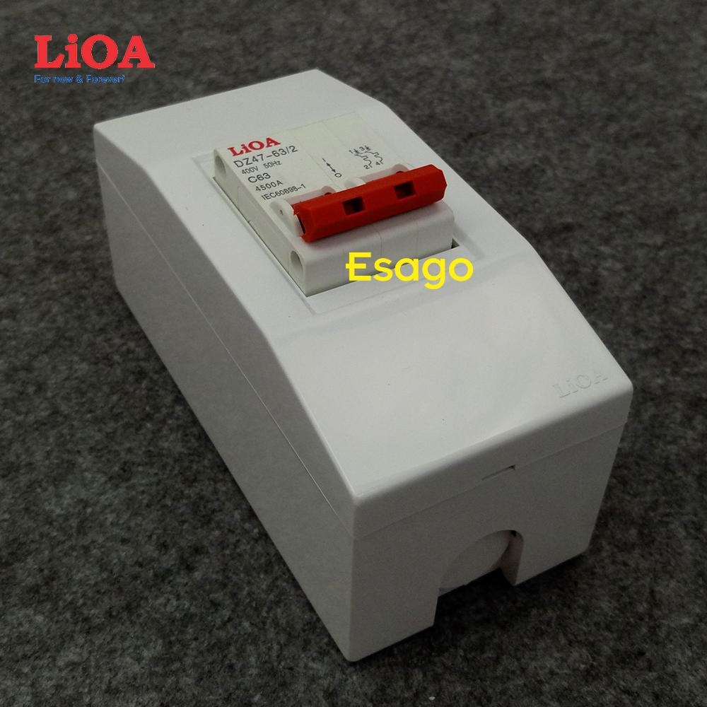 [HCM][63A] Combo cầu dao tự động (APTOMAT) LiOA 63A loại 2 cực - Lắp nổi