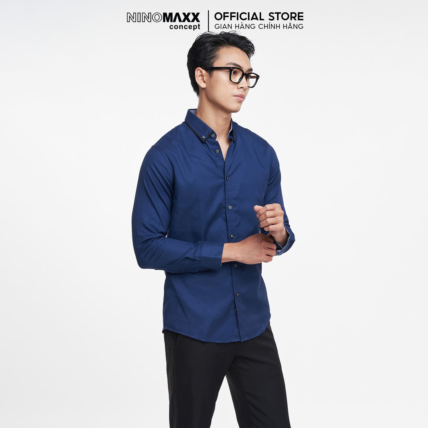 [CÒN SIZE M] Áo Sơ Mi Nam Tay Dài Công Sở Slim Fit N&M Thương Hiệu NINOMAXX 1902020