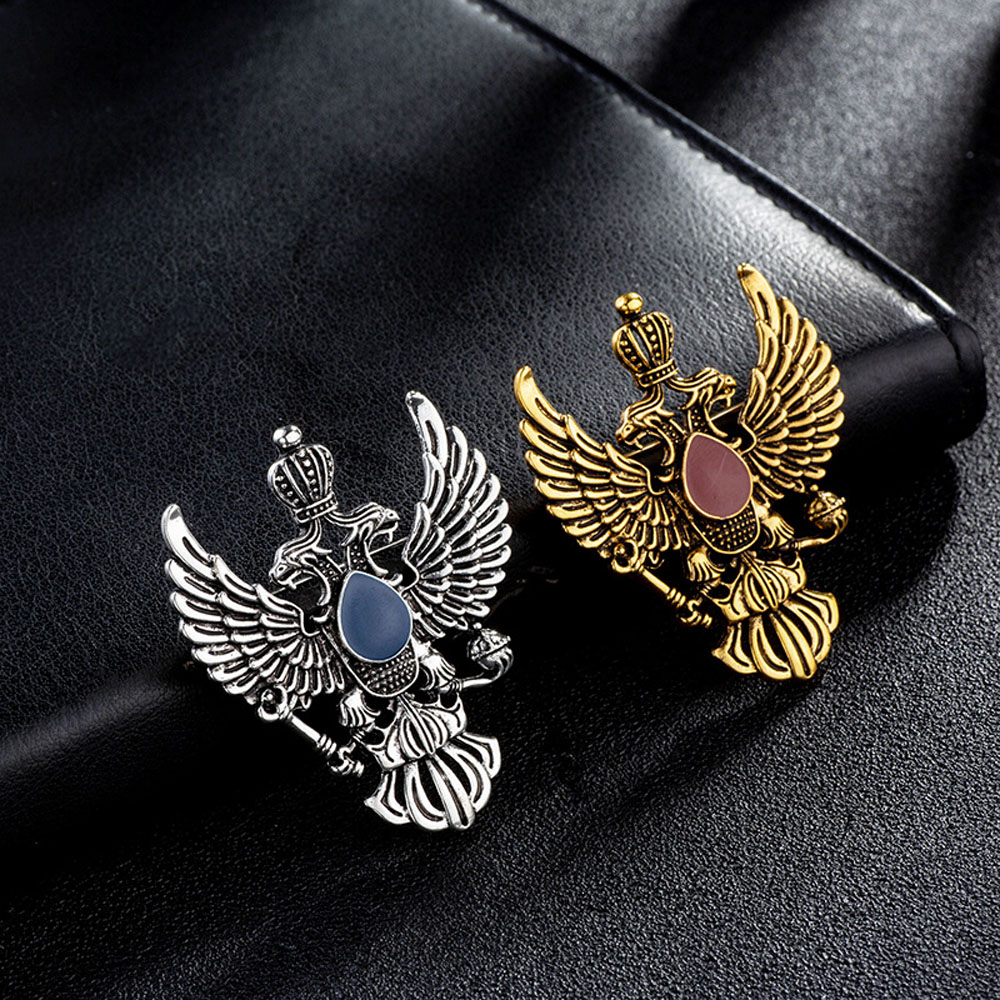 Punk Clothing Angel Wings Double-headed Eagle Shirt Pin Lapel Pin Medal Crown Brooch Pins Brooches Fashion Accessories Jewelry