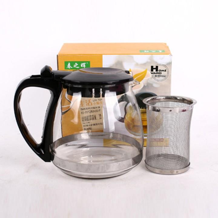 Bình pha trà, cà phê thủy tinh có lưới lọc inox cao cấp