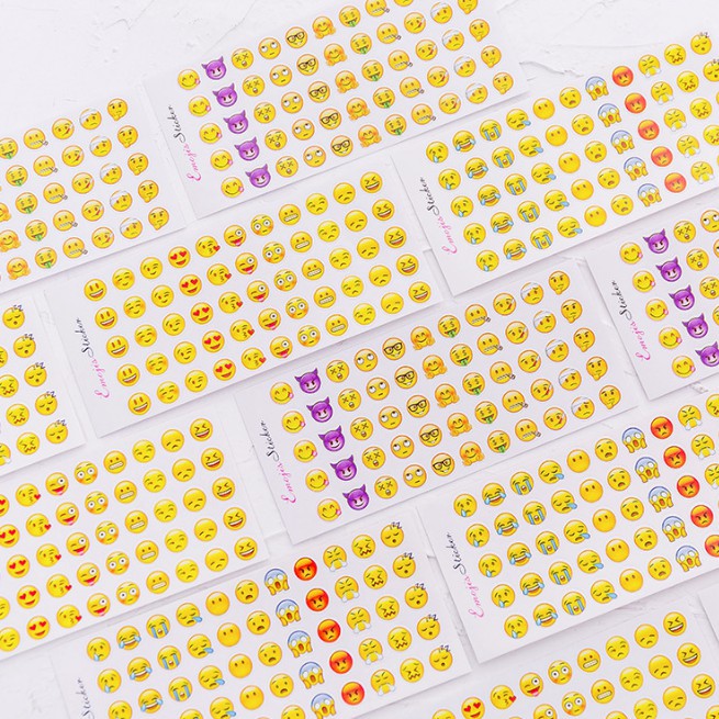 01 tờ sticker emoji cảm xúc trang trí sổ sách độc đáo