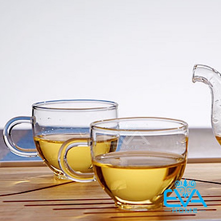[HCM]Bộ 2 Ly Trà Thuỷ Tinh Chịu Nhiệt Quai Cầm Cao Cấp