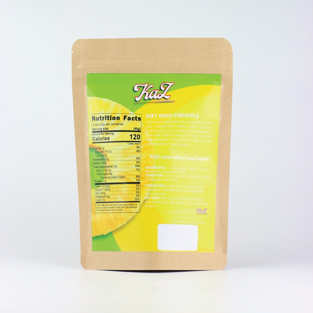 Thơm Sấy Dẻo Kaz 200g - Soft Dried Pineapple