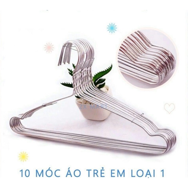 COMBO 10 CHIẾC MÓC NHÔM PHƠI QUẦN ÁO CHO BÉ