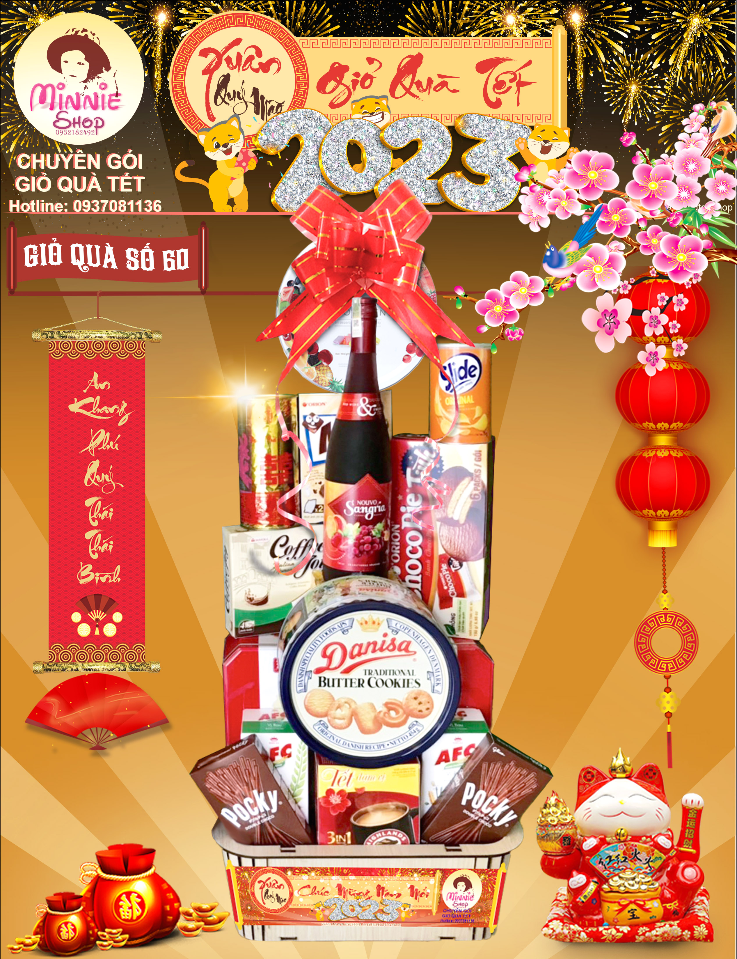 Giỏ Quà Tết 2025  - MS60 (MINNIE SHOP) GIỎ PHÚ QUÝ 2