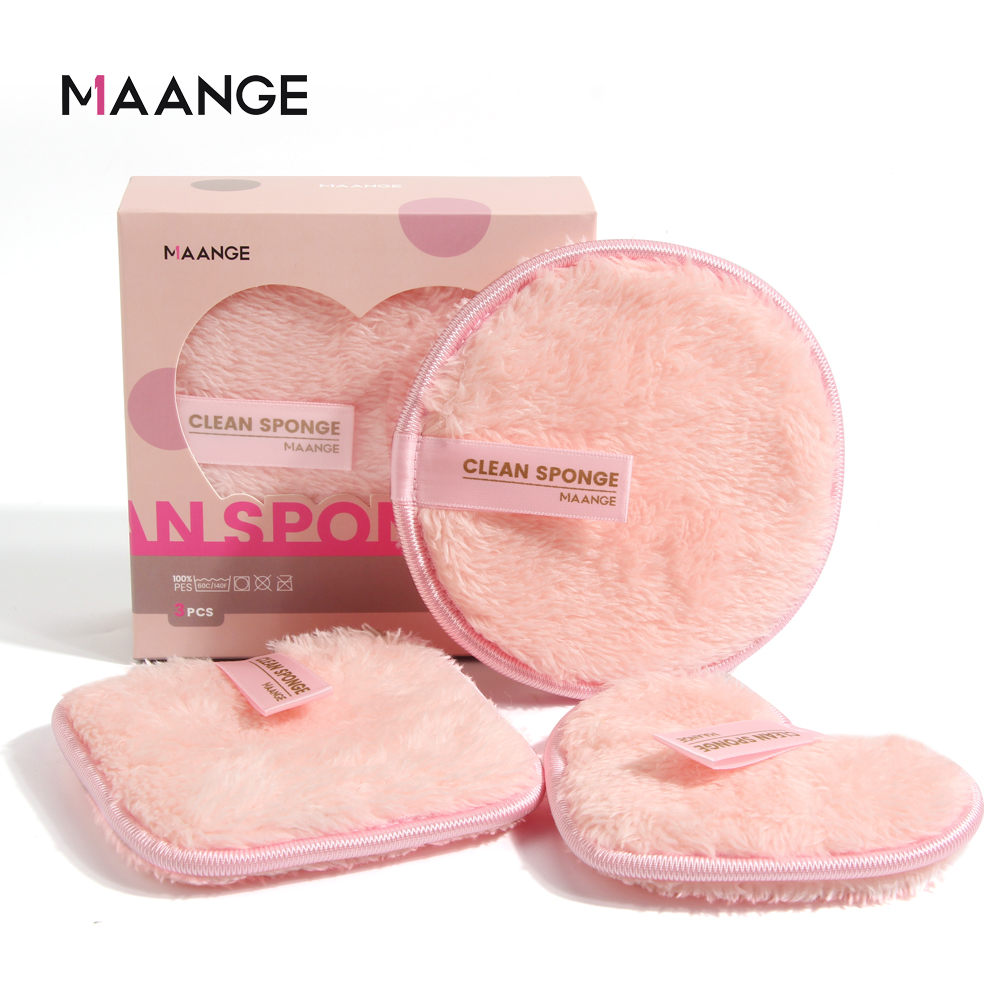 Miếng bông tẩy trang MAANGE 3 miếng Bông tẩy trang có thể tái sử dụng Miếng bọt biển làm sạch