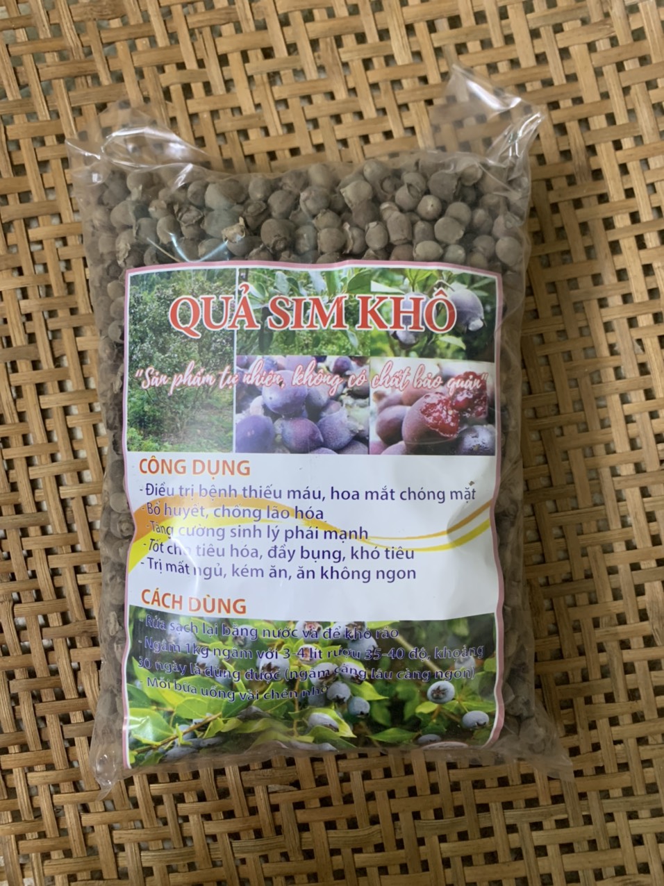 2kg quả sim rừng chín sấy khô, sim chín phơi khô, khô ngon ngọt chất lượng, ngâm rất ngon