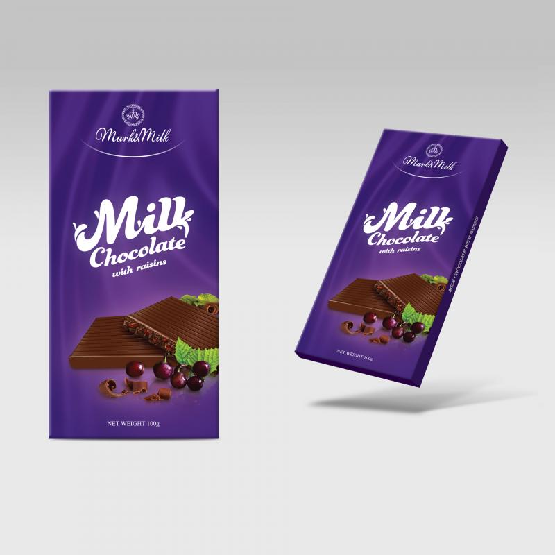 Socola nhân nho khô Mark&Milk thanh 100g