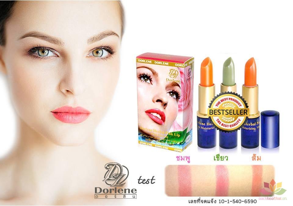 Soņ dưỡng ṫhâm môi Dorlene Herbal Pink Lip - Thailand