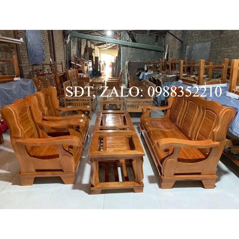 Bàn ghế gỗ xoan phòng khách