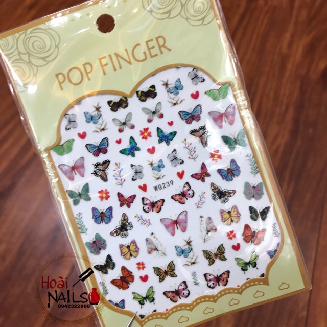 Sticker dán hình bướm Phụ kiện Nail