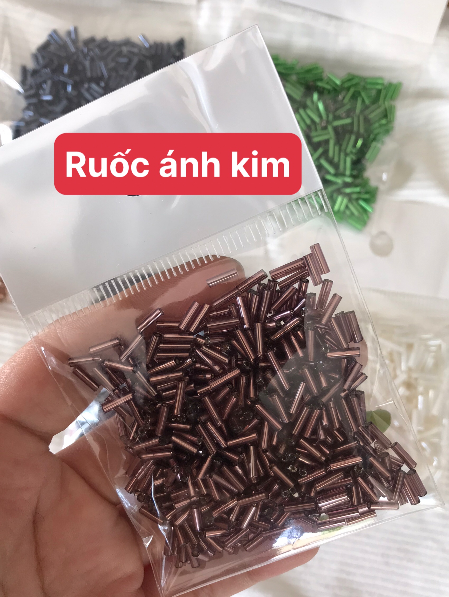 (20gr) Hạt cườm ống đính kết trang trí nhiều màu