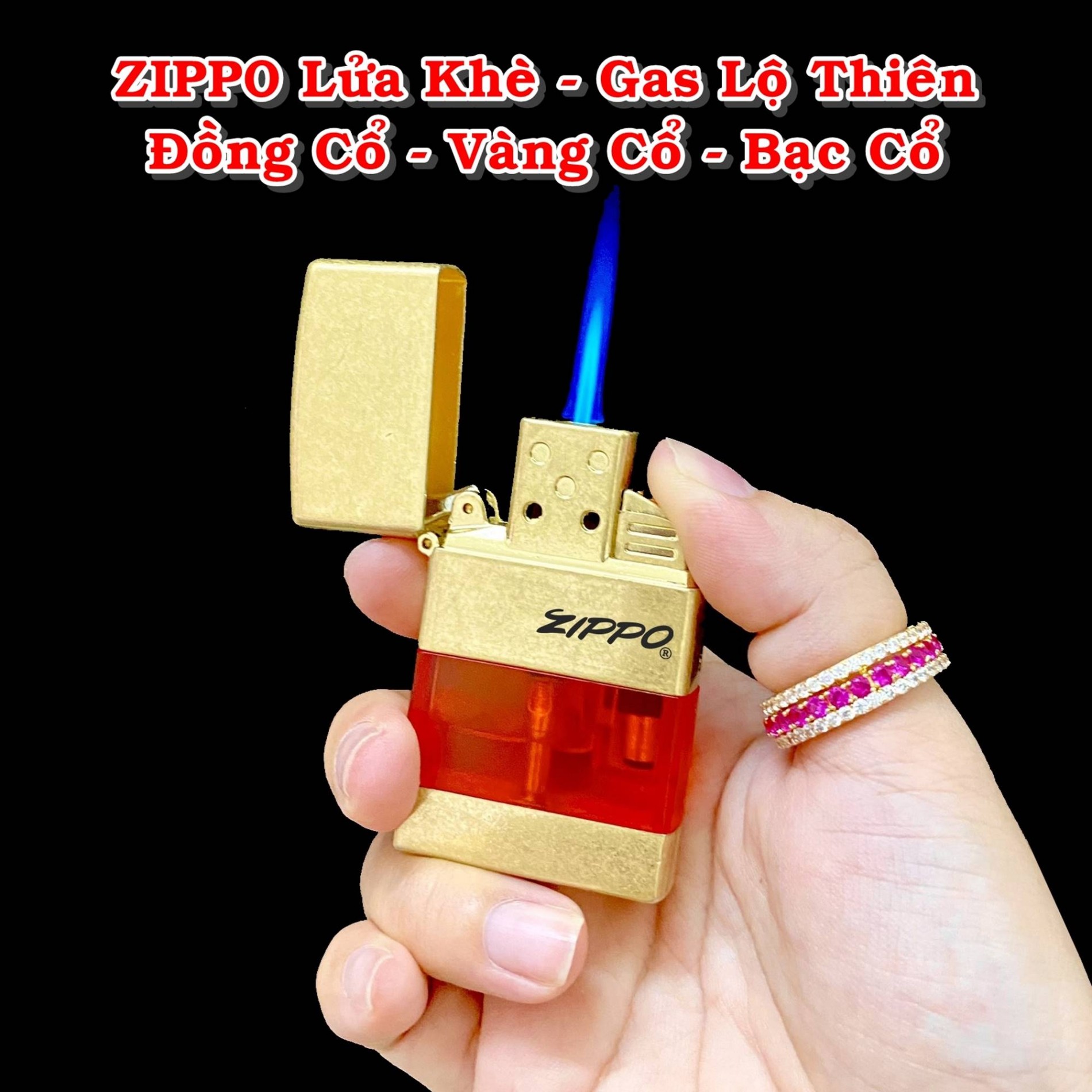 HỘP QUẸT BẬT LỬA ZÍP PÔ LỬA KHÈ - GAS LỘ THIÊN (ĐỒNG CỔ, VÀNG CỔ, BẠC CỔ) SIÊU MỎNG - (XÀI GAS)