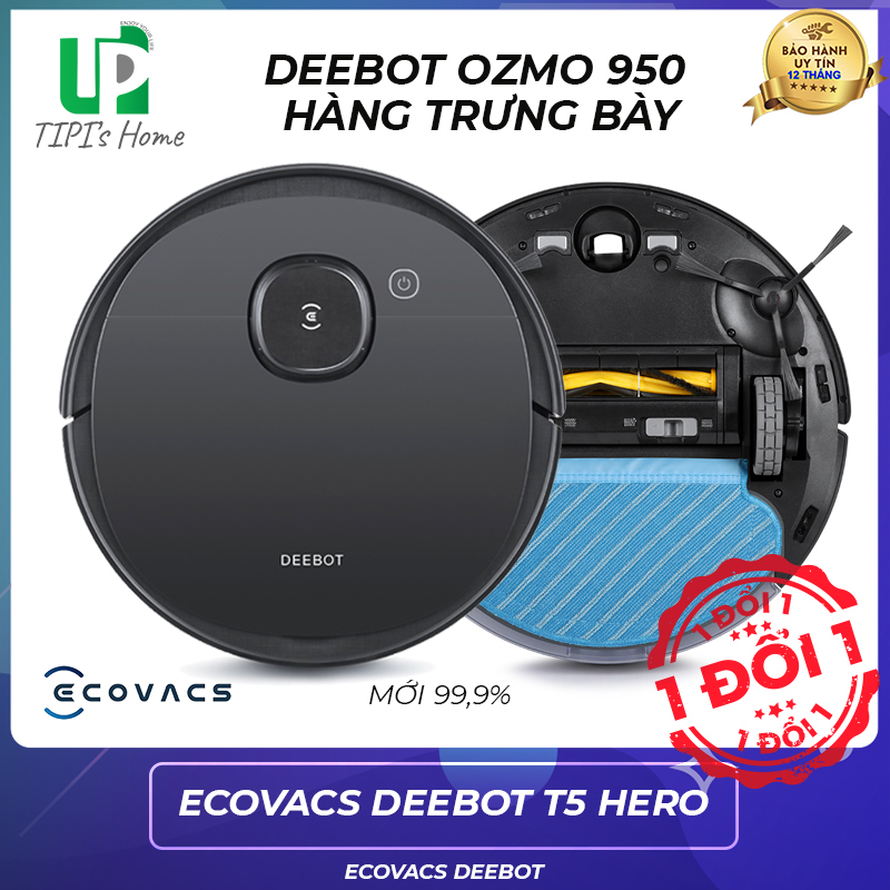 [BẢO HÀNH 12 THÁNG][ 1 ĐỔI 1 ] Ecovacs Deebot T5 HERO Robot hút bụi lau nhà ( DX96 OZMO 950) Hàng trưng bày mới 99% chưa qua sử dụng - DEEBOT T5 HERO -Tphome