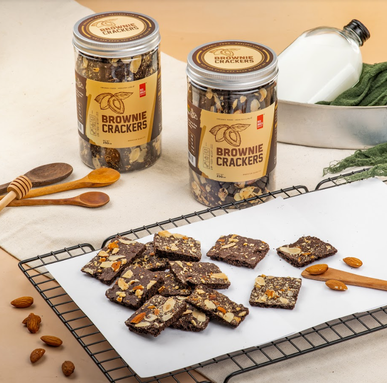 Bánh Brownie Crackers Hạnh Nhân Thương Hiệu Gạch Đỏ 250Gr Healthy Dành Cho