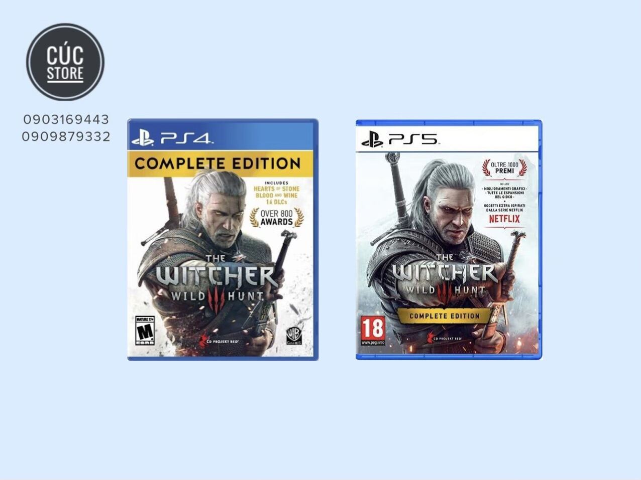 Đĩa chơi game PS4/ PS5 : The Witcher 3 Wild Hunt Complete Edition