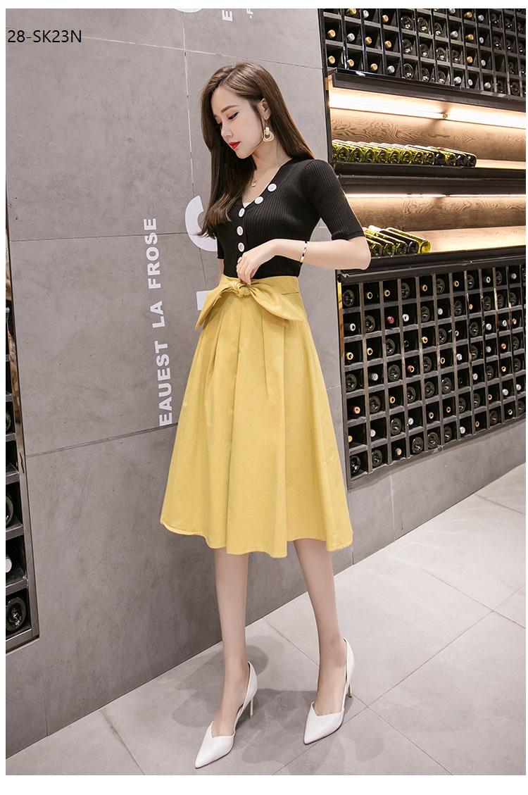SK23N-CHÂN VÁY XÒE THẮT NƠ s-6xl
