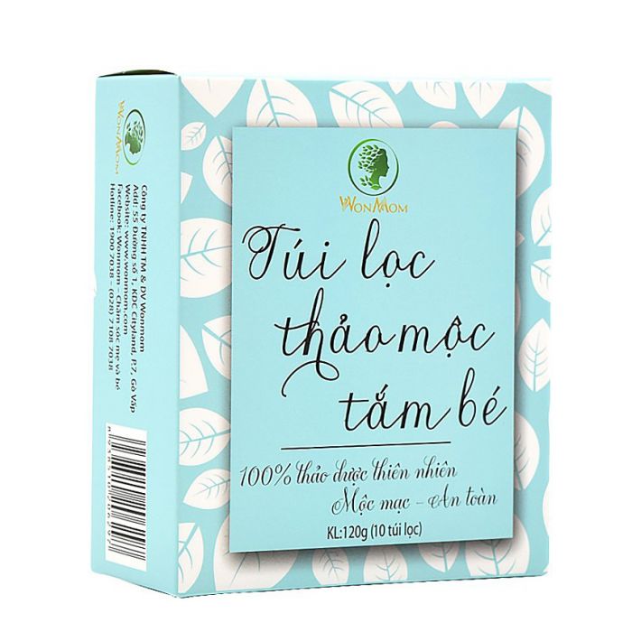[HCM]Túi lọc thảo mộc tắm bé Wonmom 200g (10 túi lọc/10 lần tắm)