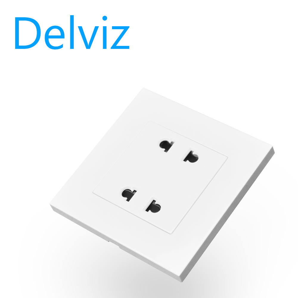 Delviz 10A Wall Power Socket,Household security AC interface 110-250V,Embedded EU Two jacks Outlet.