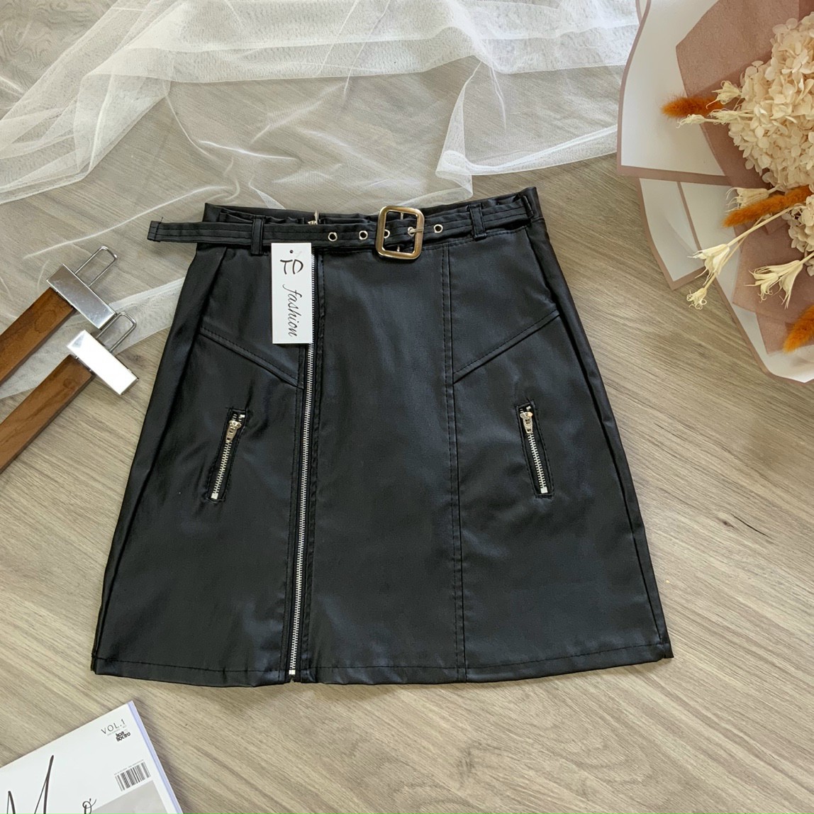 Chân Váy Da,Chân Váy Da 3 Dây Kéo,LY STORE