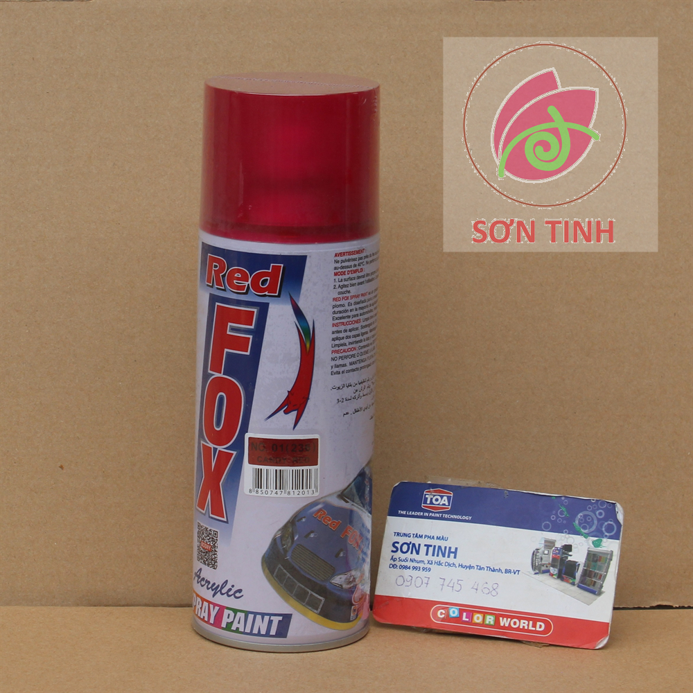 Sơn xịt red fox màu đỏ candy red 236 sản xuất tại thái lan