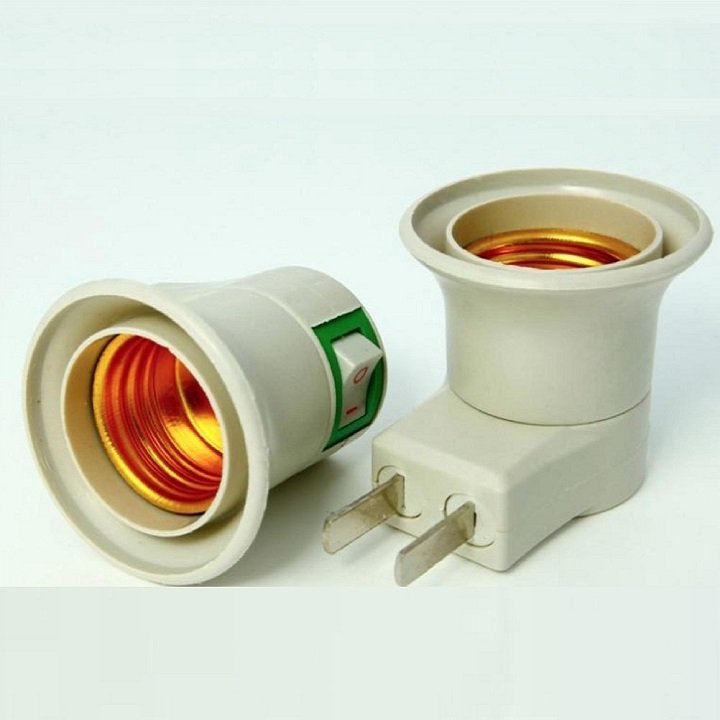 Direct on off E27 Socket tail with light brass holder. 919