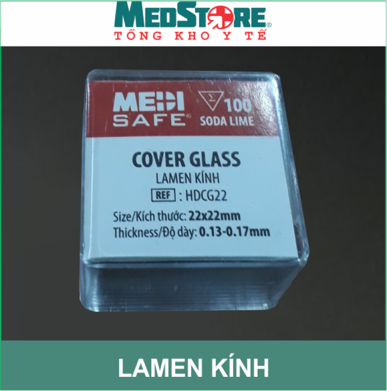 Lamen kính hiển vi 22*22mm MEDISAFE (hộp 100 chiếc) - Cover Glass 22x22mm cao cấp