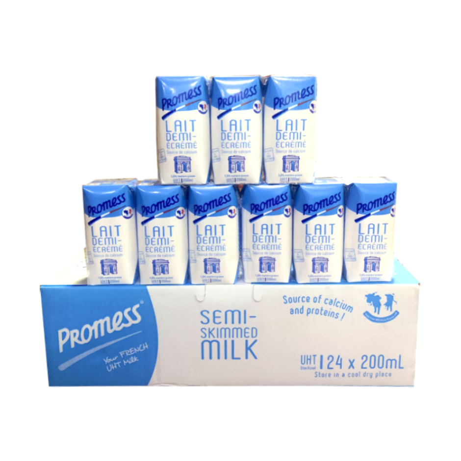 [Thùng 24 Hộp] Sữa Tươi Promess Ít Béo 200ml - Sữa Nhập Khẩu Pháp