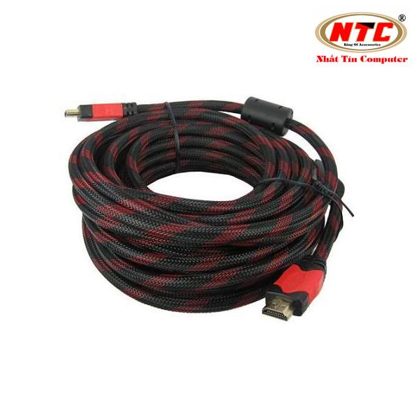 Cáp tín hiệu HDMI chống nhiễu dài 15m VS - loại tròn bọc dù chống đứt