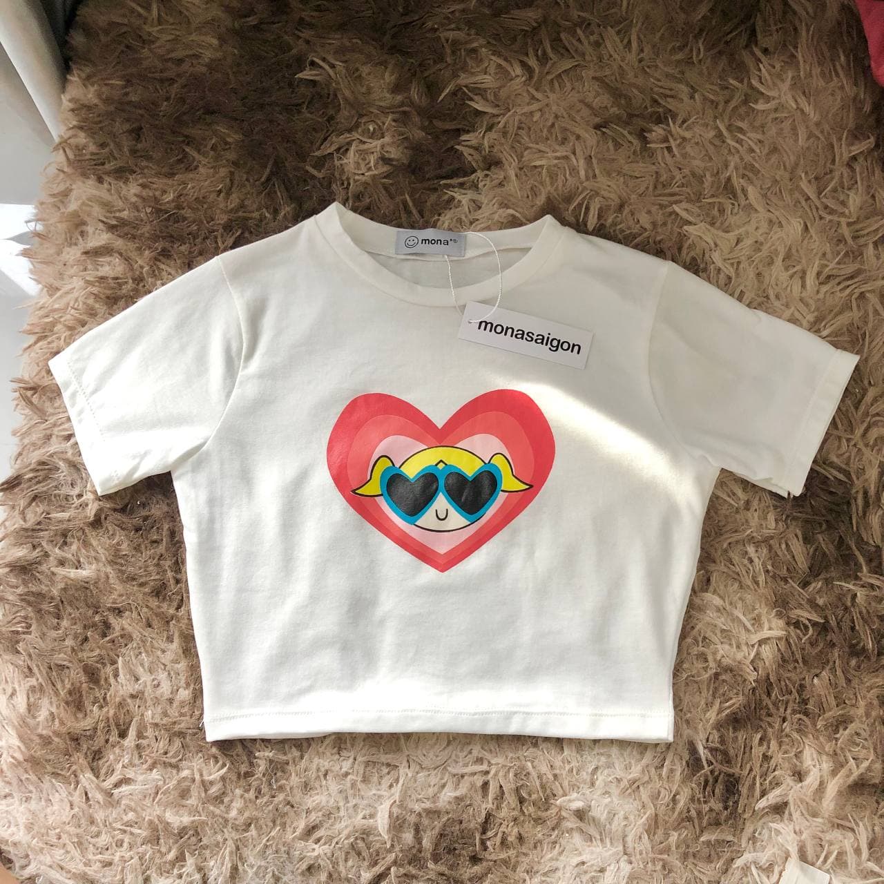 [VOUCHER 12%/149K] MONÁ - Áo croptop thun cotton co giãn - HEART CROPTOP
