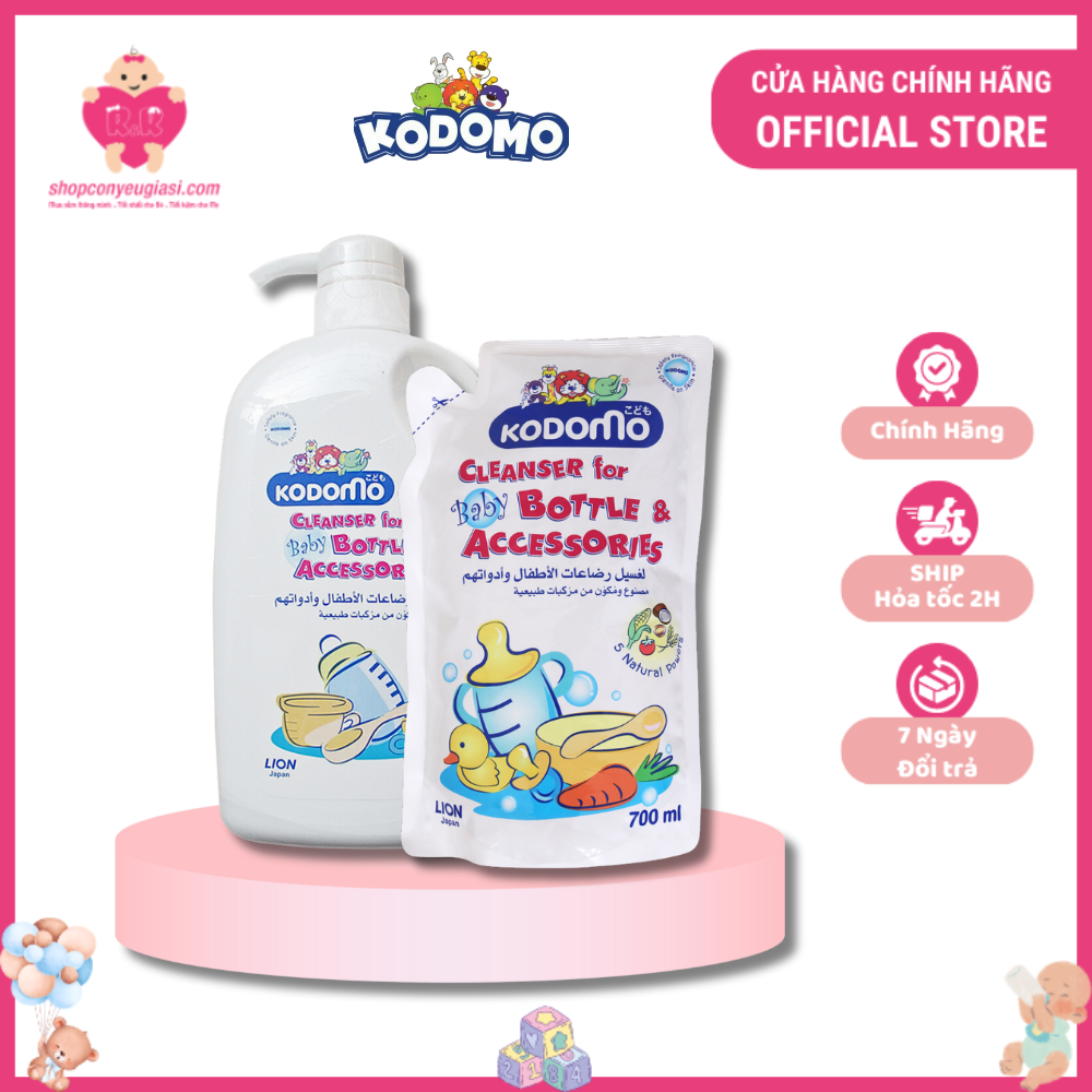 Combo 1 bình nước rửa Kodomo + 2 bịch nước rửa Kodomo